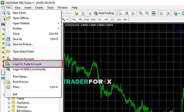 Login to trader Account