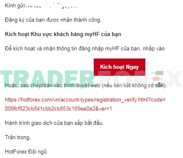 Email xác nhận phiên bản tiếng Việt