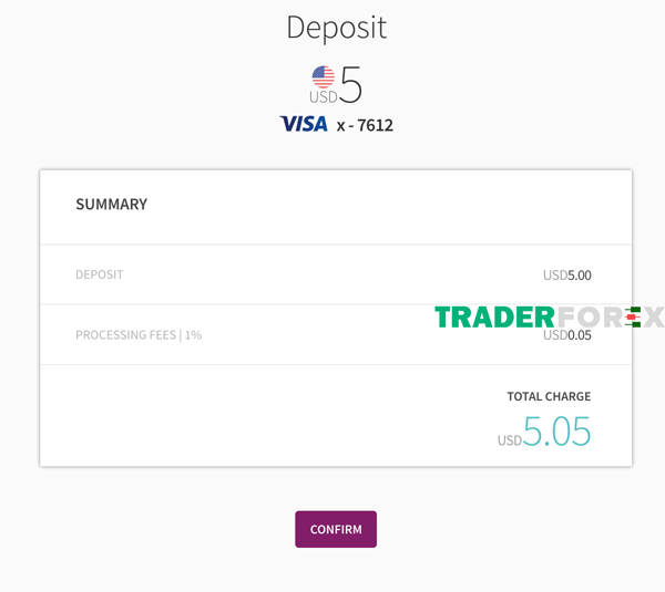 Số tiền mà bạn muốn nạp cộng với mức phí 1%
