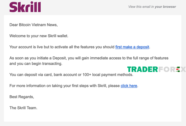 Mở email thông báo